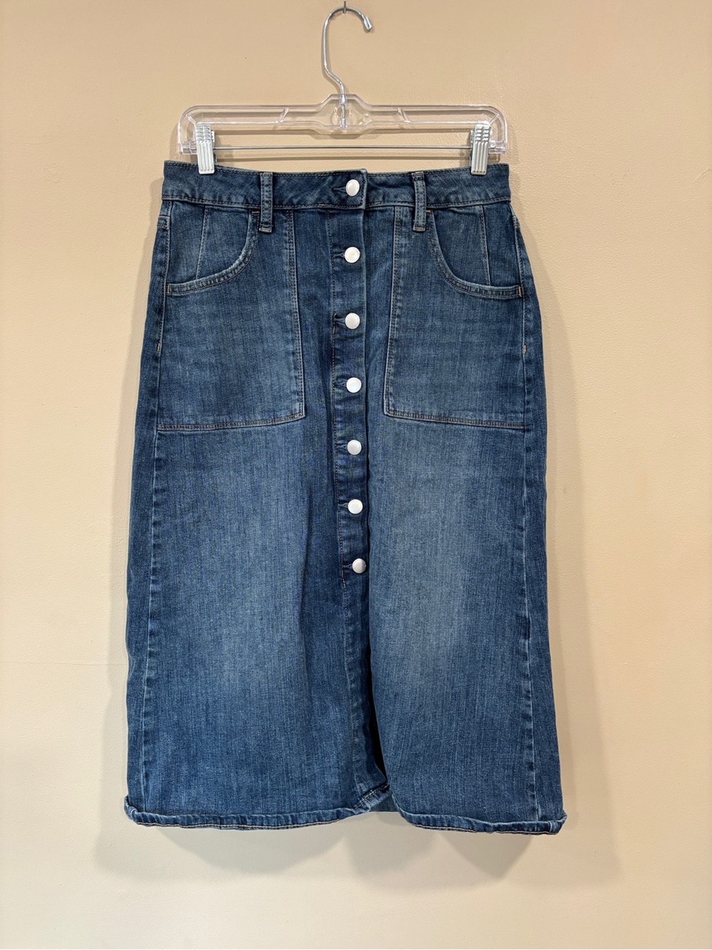 Sonoma Goods For Life Jean A-Line Denim Skirt Button Women’s Size 8